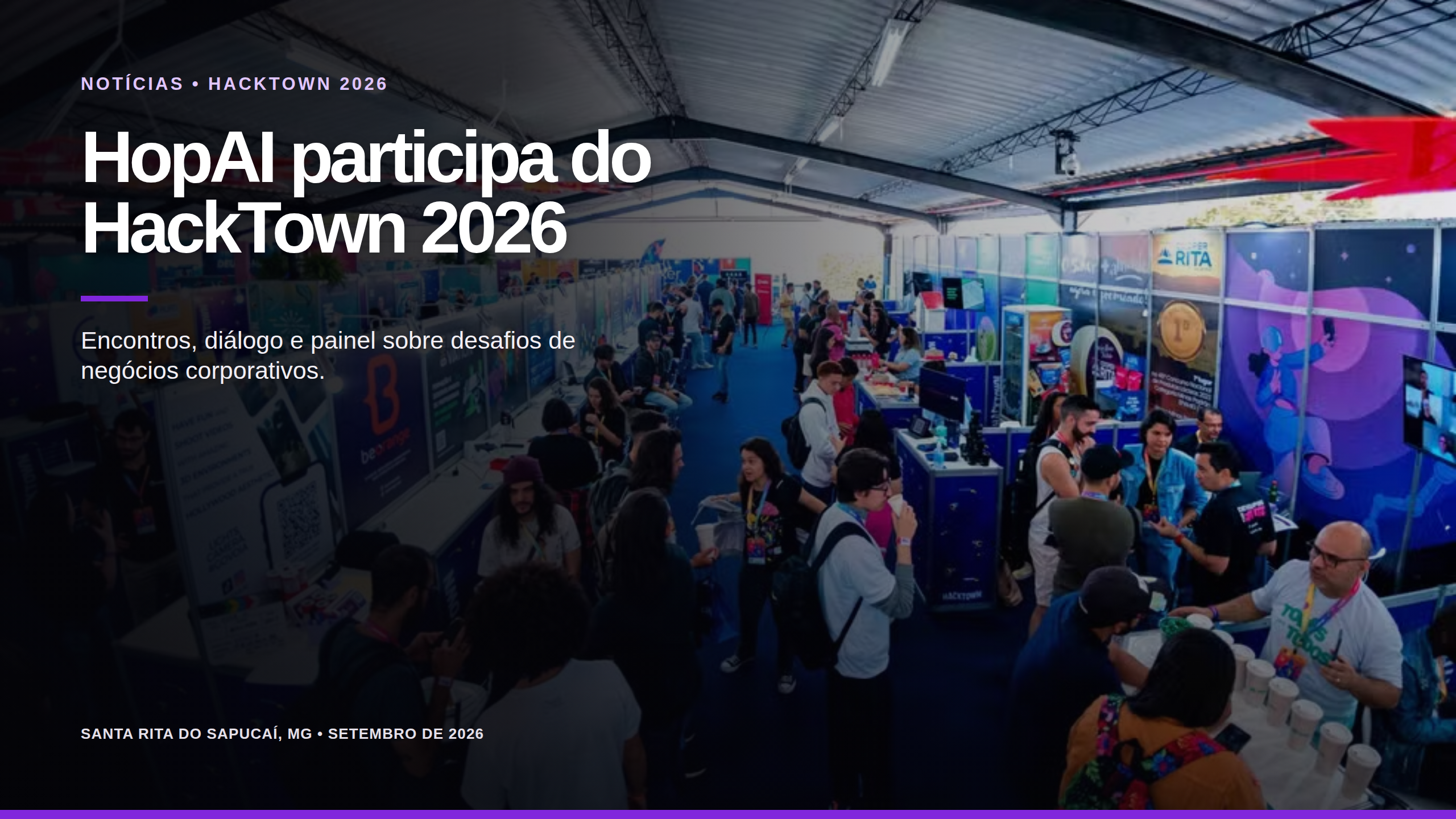 Imagem de capa da notícia “HopAI participa do HackTown 2026 com encontros e painel sobre vendas para grandes empresas”